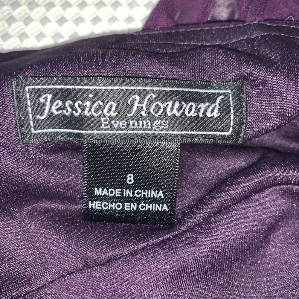 Jessica Howard Purple Empire Waist Dress Sz 8 - Picture 5 of 7